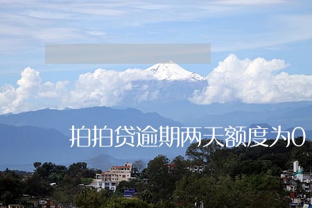拍拍贷逾期两天额度为0了 拍拍贷逾期两天额度为0了