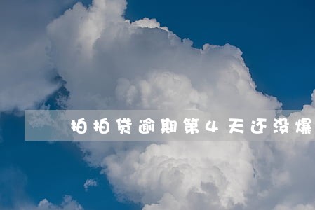拍拍贷逾期第4天还没爆通讯录 拍拍贷逾期第4天还没爆通讯录