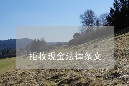 拒收现金法律条文 拒收现金法律条文