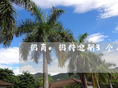 招商e招待逾期3个月 招商e招待逾期3个月