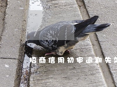 招商信用初审逾期失效 招商信用初审逾期失效