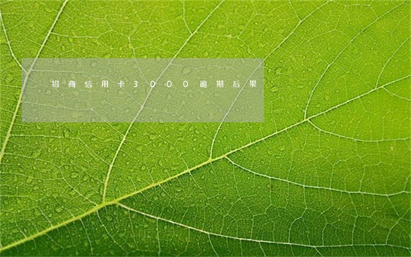 招商信用卡3000逾期后果 招商信用卡3000逾期后果