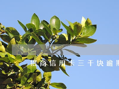 招商信用卡三千块逾期了怎么办 招商信用卡三千块逾期了怎么办