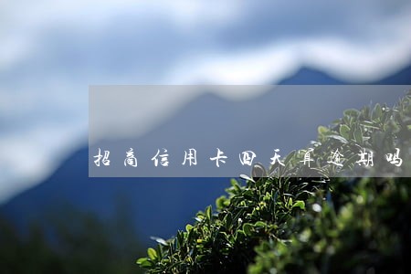 招商信用卡四天算逾期吗