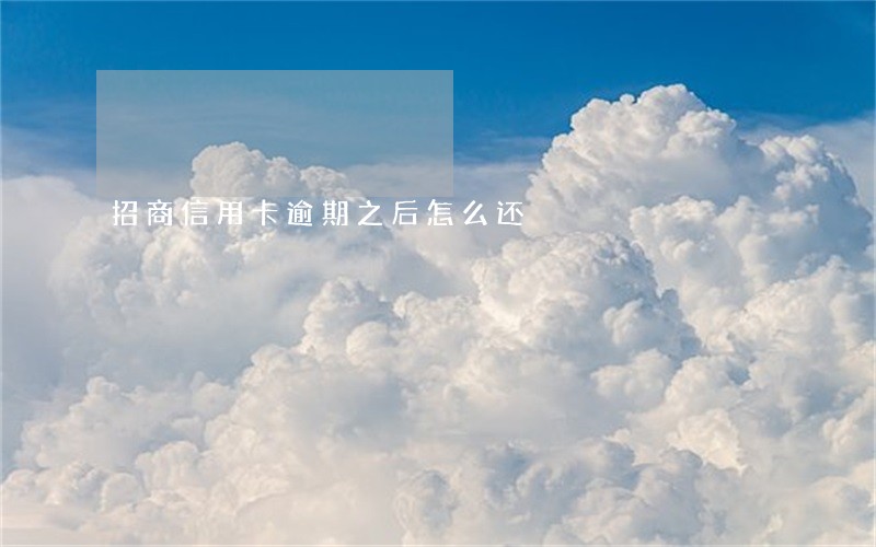 招商信用卡逾期之后怎么还 招商信用卡逾期之后怎么还