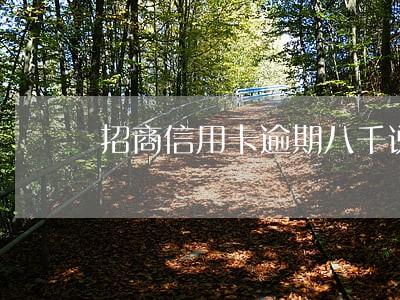 招商信用卡逾期八千说上门 招商信用卡逾期八千说上门