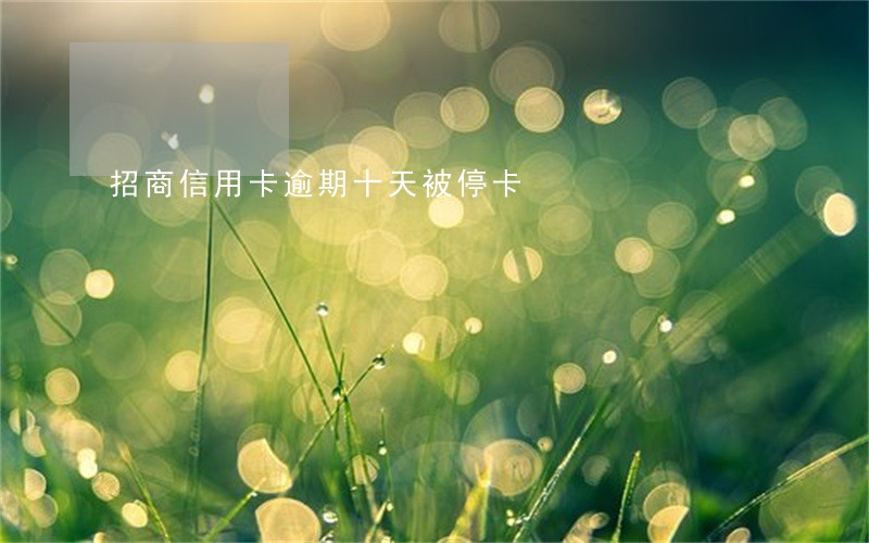 招商信用卡逾期十天被停卡