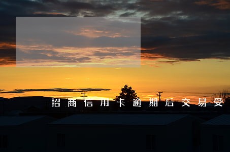 招商信用卡逾期后交易受限啥意思 招商信用卡逾期后交易受限啥意思