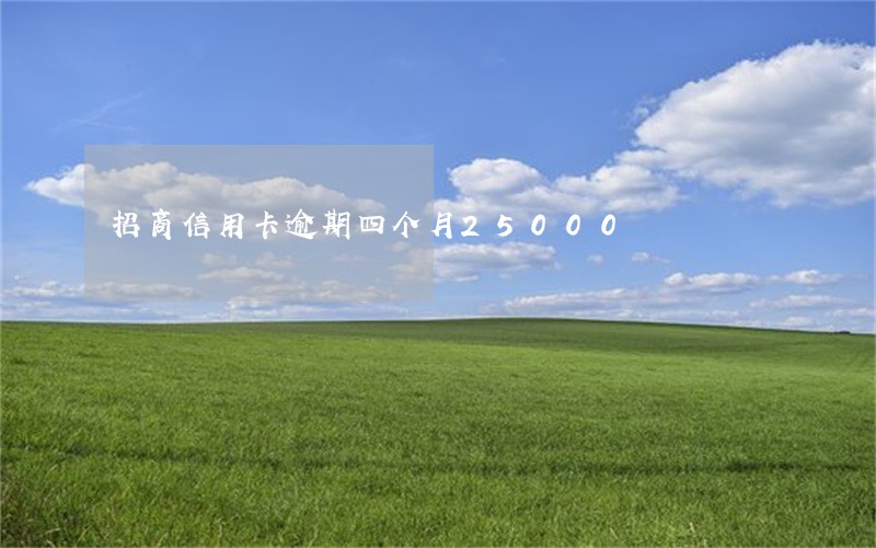 招商信用卡逾期四个月25000 招商信用卡逾期四个月25000