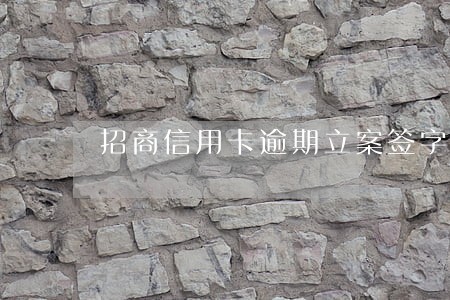 招商信用卡逾期立案签字 招商信用卡逾期立案签字