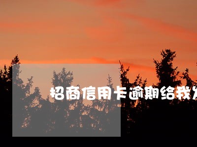 招商信用卡逾期给我发传单 招商信用卡逾期给我发传单