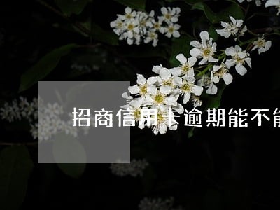 招商信用卡逾期能不能激活 招商信用卡逾期能不能激活