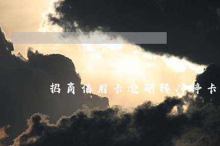 招商信用卡逾期转入停卡怎么办