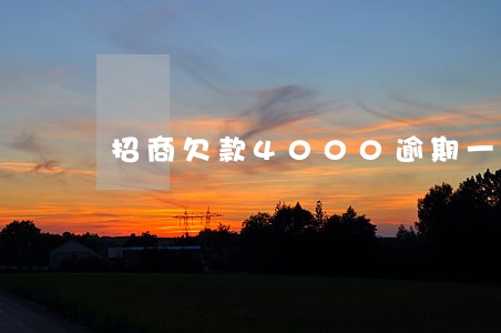 招商欠款4000逾期一年 招商欠款4000逾期一年