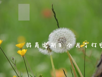 招商逾期3个月了打电话说将 招商逾期3个月了打电话说将