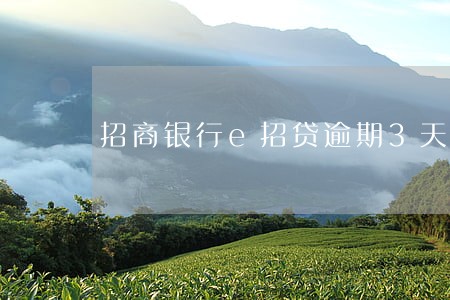 招商银行e招贷逾期3天 招商银行e招贷逾期3天