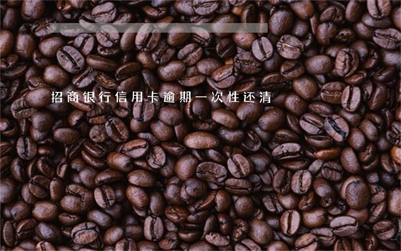 招商银行信用卡逾期一次性还清