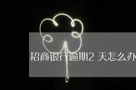 招商银行逾期2天怎么办 招商银行逾期2天怎么办