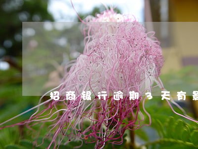 招商银行逾期3天有影响吗 招商银行逾期3天有影响吗