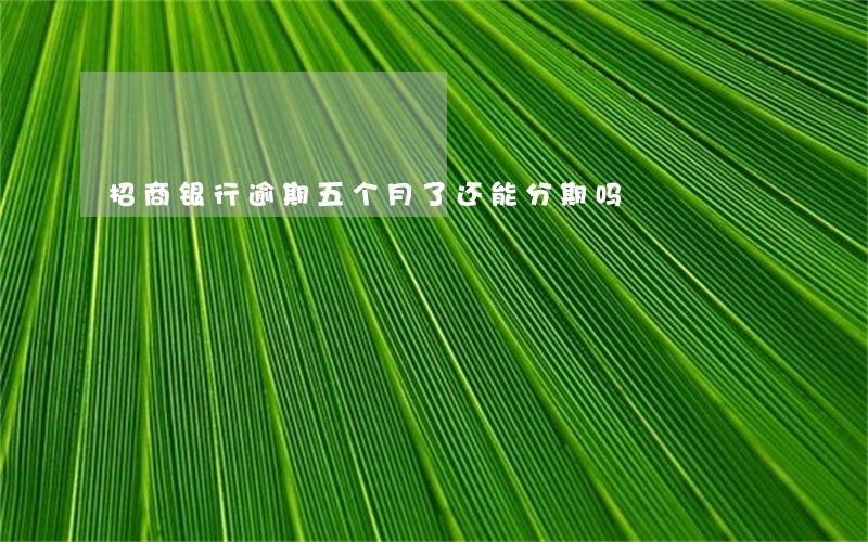 招商银行逾期五个月了还能分期吗 招商银行逾期五个月了还能分期吗