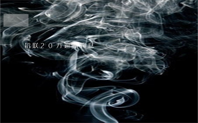 招联20万逾期罚息 招联20万逾期罚息