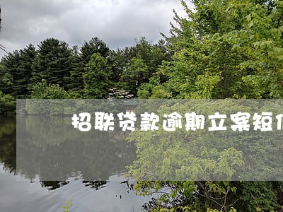 招联贷款逾期立案短信 招联贷款逾期立案短信