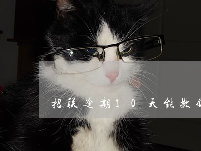 招联逾期10天能撤销征信逾期吗