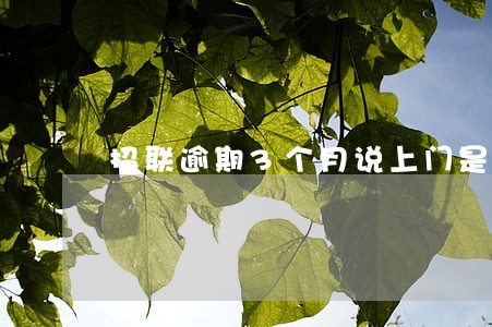 招联逾期3个月说上门是真的吗