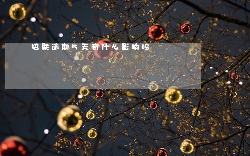 招联逾期5天有什么影响吗 招联逾期5天有什么影响吗