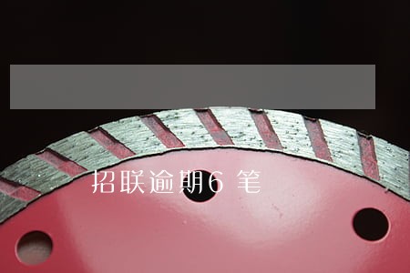 招联逾期6笔 招联逾期6笔