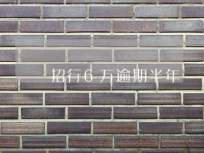 招行6万逾期半年 招行6万逾期半年