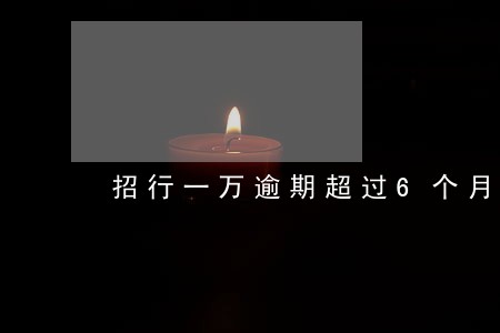 招行一万逾期超过6个月了