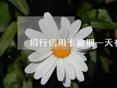 招行信用卡逾期一天有什么后果 招行信用卡逾期一天有什么后果