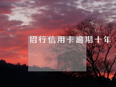 招行信用卡逾期十年 招行信用卡逾期十年