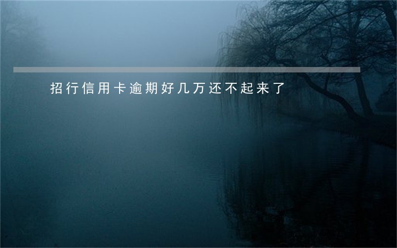 招行信用卡逾期好几万还不起来了 招行信用卡逾期好几万还不起来了