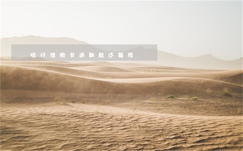 招行信用卡逾期能还最低 招行信用卡逾期能还最低