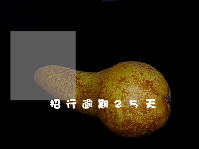 招行逾期25天 招行逾期25天