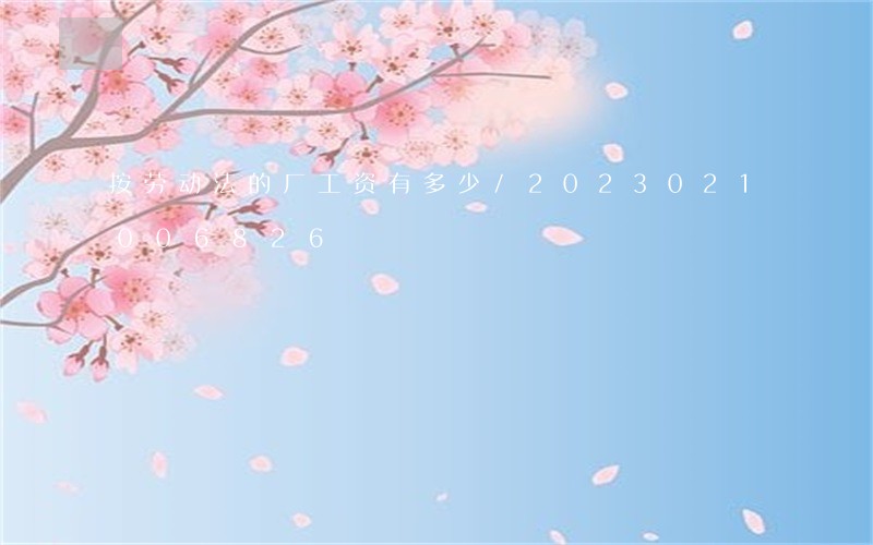 按劳动法的厂工资有多少/2023021006826