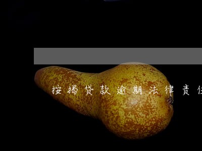 按揭贷款逾期法律责任 按揭贷款逾期法律责任