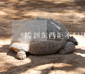 捡到东西拒不归还是否违法 捡到东西拒不归还是否违法