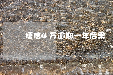 捷信4万逾期一年后果
