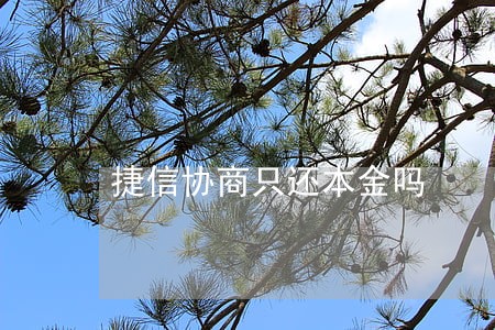 捷信协商只还本金吗 捷信协商只还本金吗