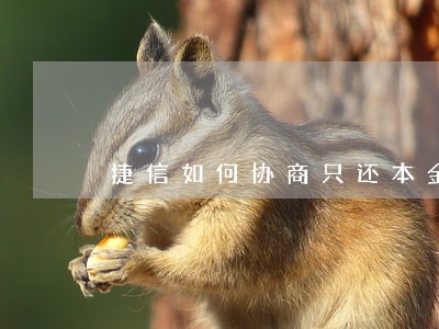 捷信如何协商只还本金 捷信如何协商只还本金