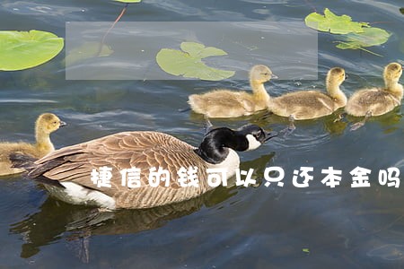 捷信的钱可以只还本金吗 捷信的钱可以只还本金吗