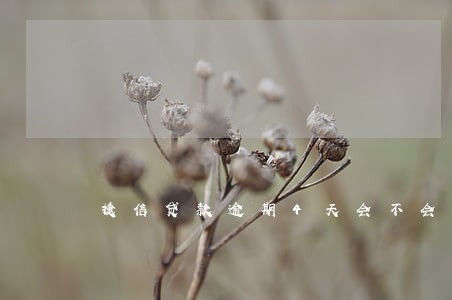 捷信贷款逾期4天会不会有事