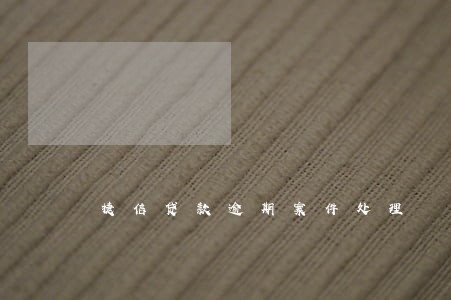 捷信贷款逾期案件处理 捷信贷款逾期案件处理