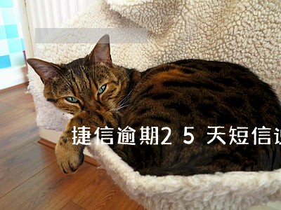 捷信逾期25天短信说要面谈 捷信逾期25天短信说要面谈
