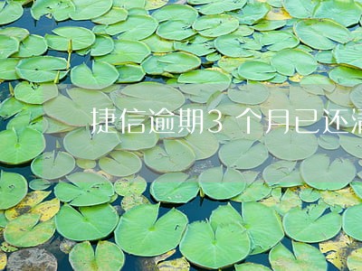 捷信逾期3个月已还清能贷款吗 捷信逾期3个月已还清能贷款吗