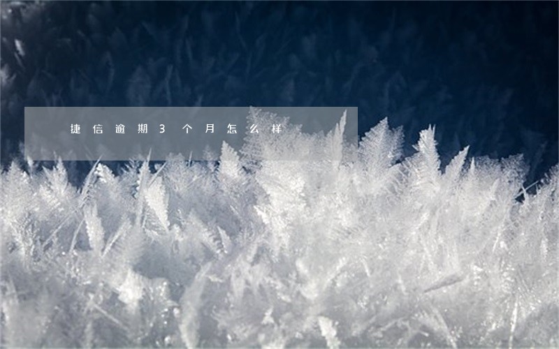 捷信逾期3个月怎么样 捷信逾期3个月怎么样