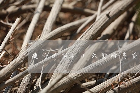 捷信逾期40天影响房贷吗 捷信逾期40天影响房贷吗